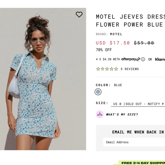 Princess Polly Dresses & Skirts - Motel Jeeves Dress Flower Power in Blue NWT